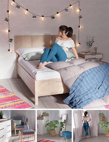 Summer Mood Bedroom by: Dimidrol, 3D Models by Daz 3D