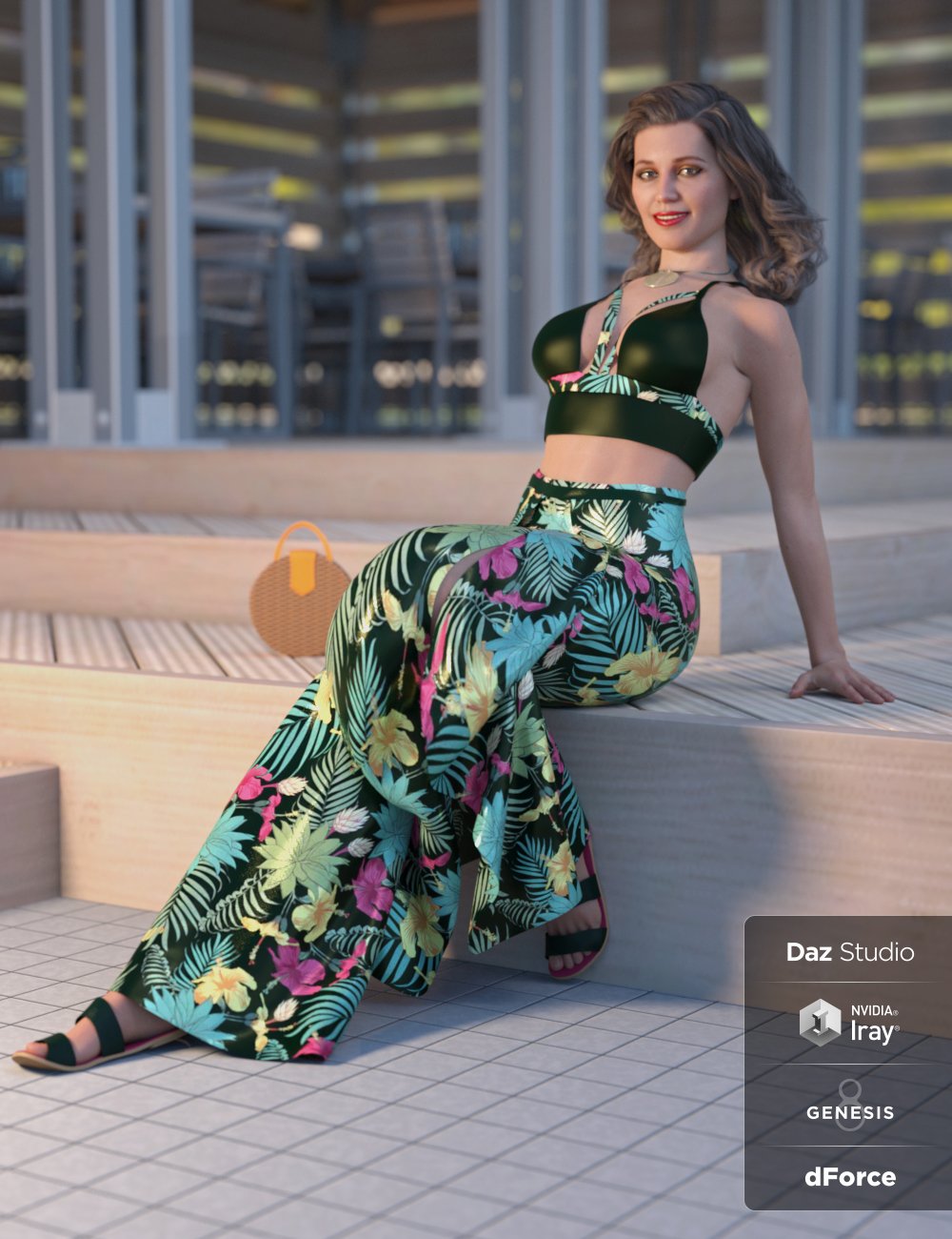 dForce Bali Babe Outfit for Genesis 8 Female(s) by: Anna BenjaminNikisatez, 3D Models by Daz 3D