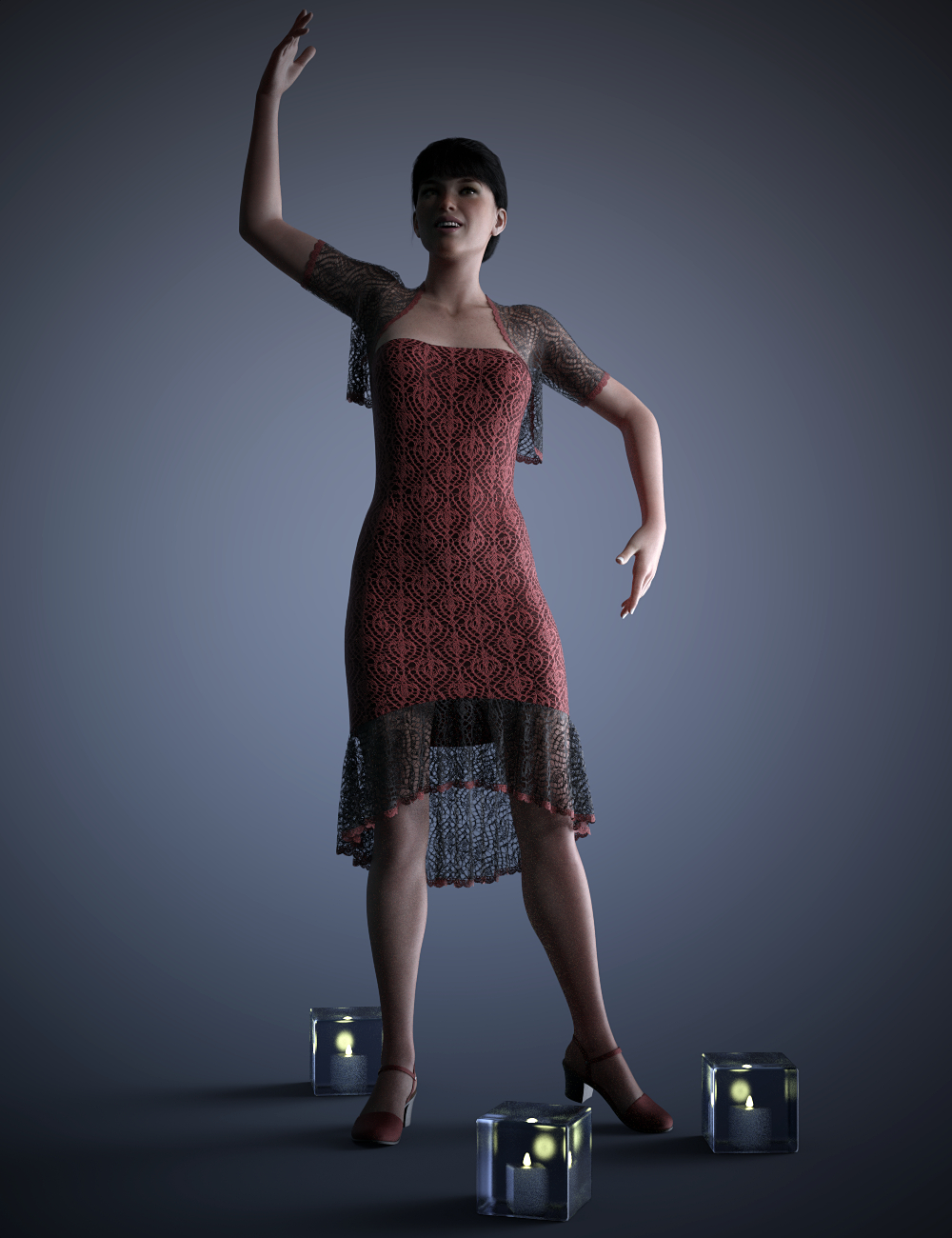 dForce Bolero Nights Outfit for Genesis 8 Female(s) by: Leviathan, 3D Models by Daz 3D