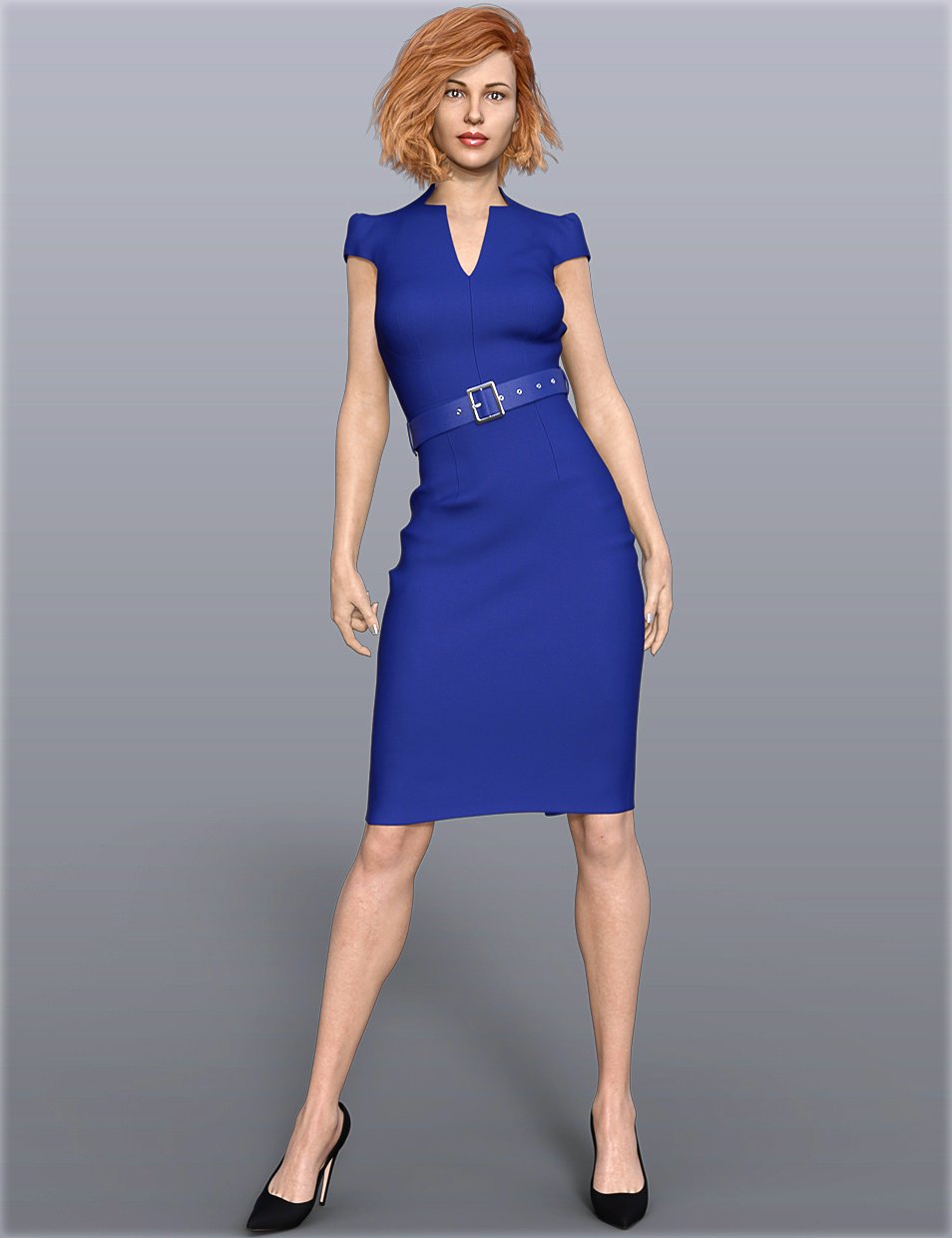 Dforce Handc Belted Office Dress Outfit For Genesis 8 Females Daz 3d 8616