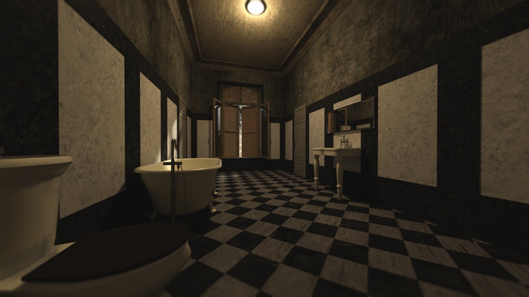 Haunted Bathroom Haunted Bathroom by: PerspectX, 3D Models by Daz 3D
