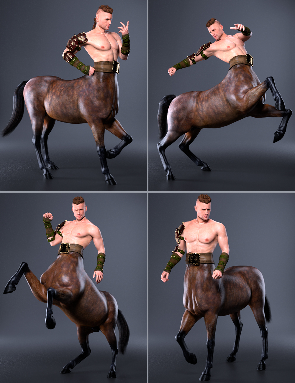 Stallions Strength Poses for Genesis 8 Centaur by: 3D Sugar, 3D Models by Daz 3D