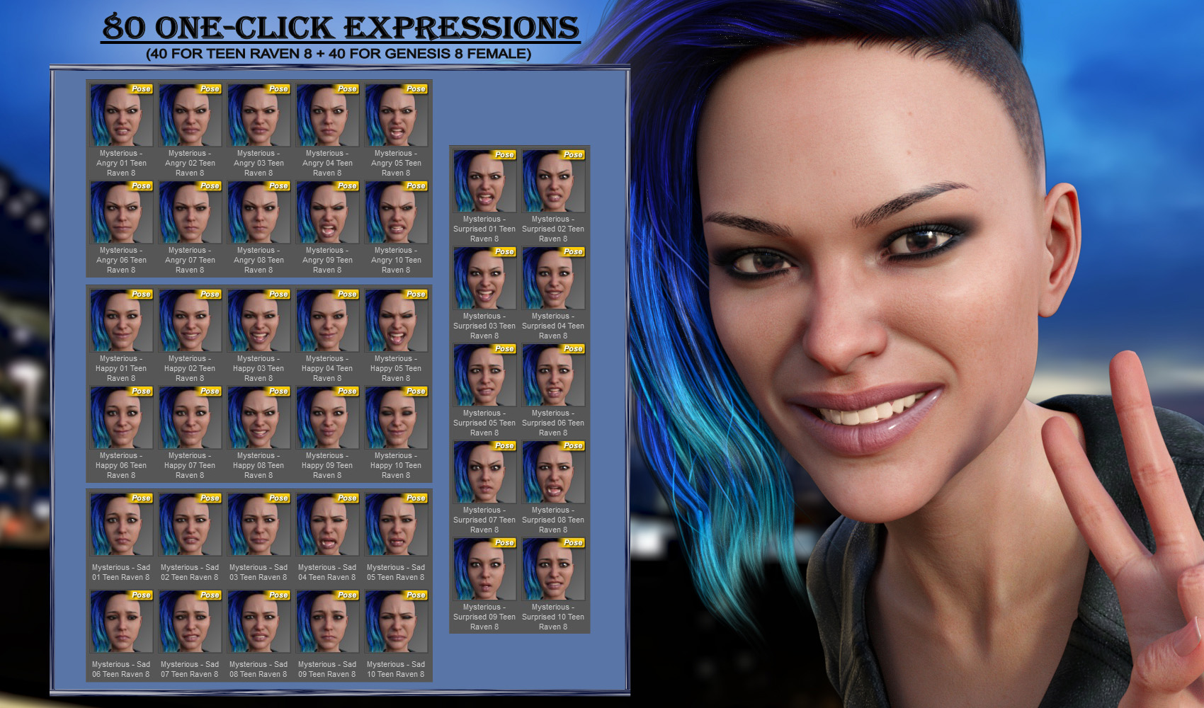 Mysterious - Expressions for Genesis 8 Female Mysterious - Expressions for Genesis 8 Female by: JWolf, 3D Models by Daz 3D