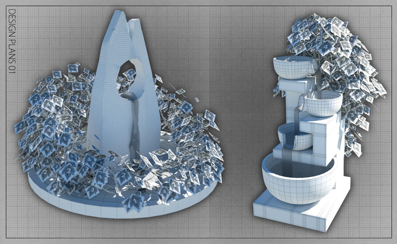 Garden Water Features Garden Water Features by: David BrinnenForbiddenWhispers, 3D Models by Daz 3D