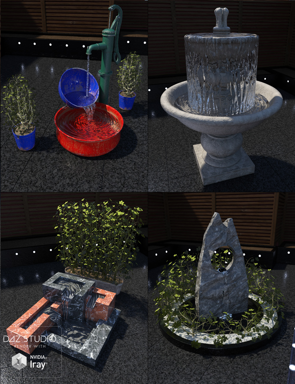 Garden Water Features Vol 2 by: David BrinnenForbiddenWhispers, 3D Models by Daz 3D