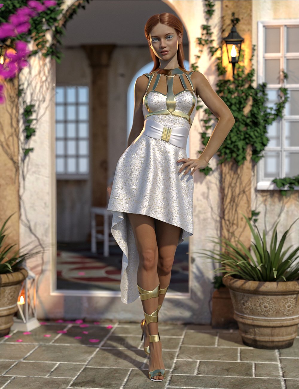 dForce Strappy High Low Outfit for Genesis 8 Female(s) by: 3D-GHDesignNikisatezSade, 3D Models by Daz 3D