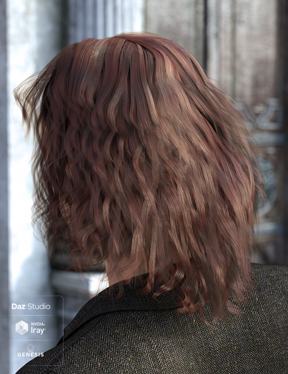 Long Mane Hair for Genesis 3 and 8 Male(s) by: goldtassel, 3D Models by Daz 3D