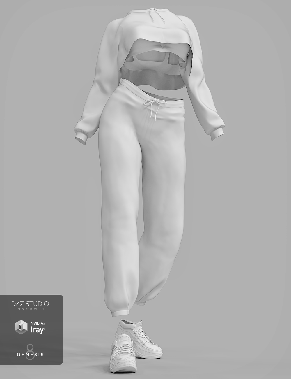 dForce Gym Brat Outfit for Genesis 8 Female(s) by: Barbara BrundonMoonscape GraphicsSade, 3D Models by Daz 3D