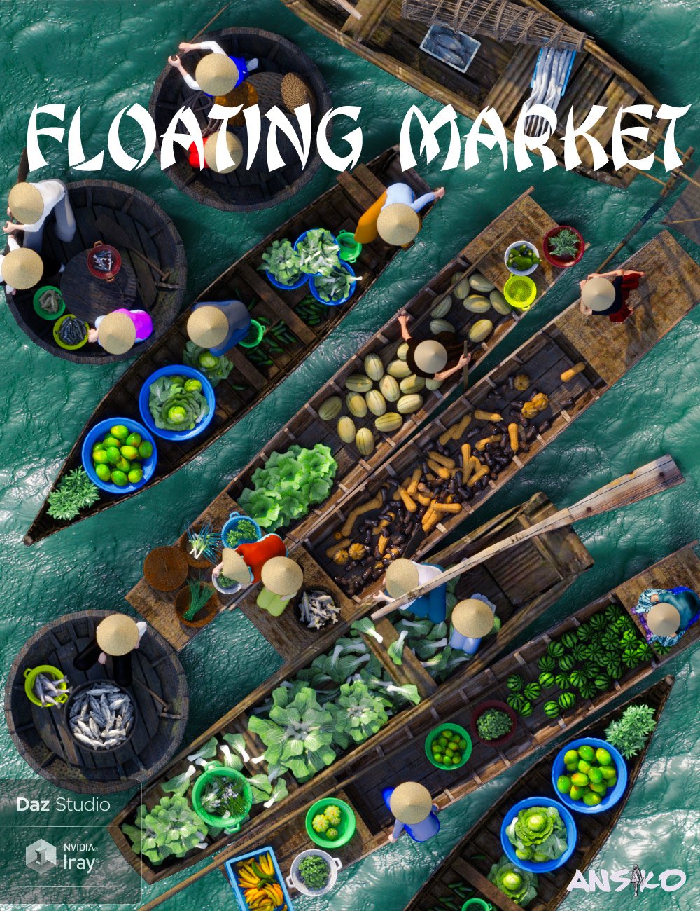 Floating Market by: Ansiko, 3D Models by Daz 3D