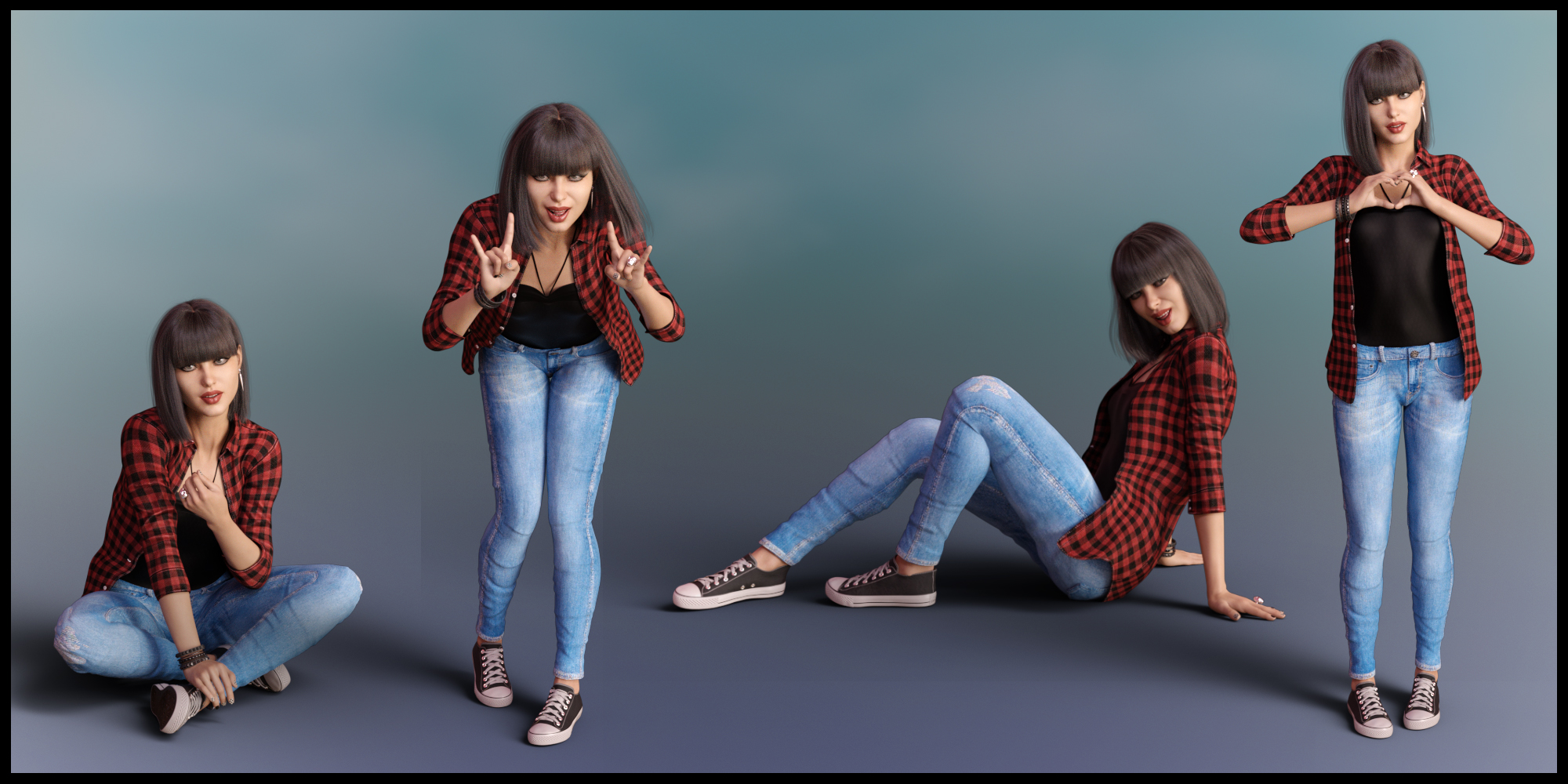 Mood Poses for Teen Raven and Genesis 8 Female by: lunchlady, 3D Models by Daz 3D