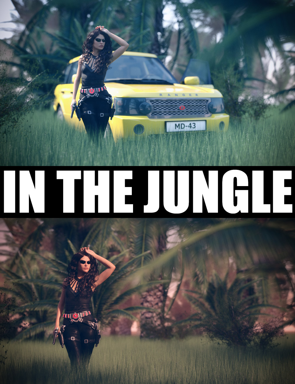 In The Jungle Scene Billboards by: Dreamlight, 3D Models by Daz 3D
