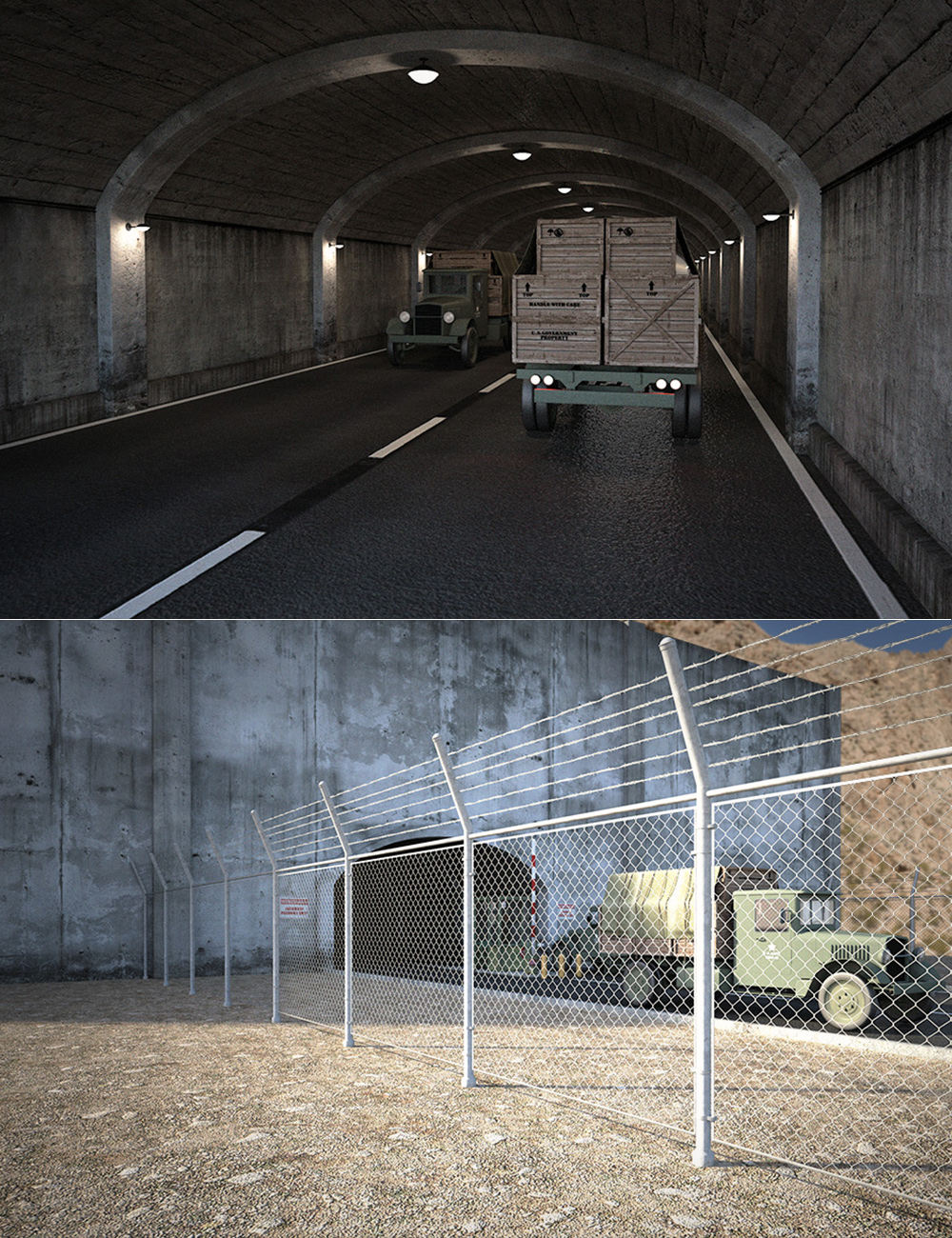 Military Tunnel by: , 3D Models by Daz 3D