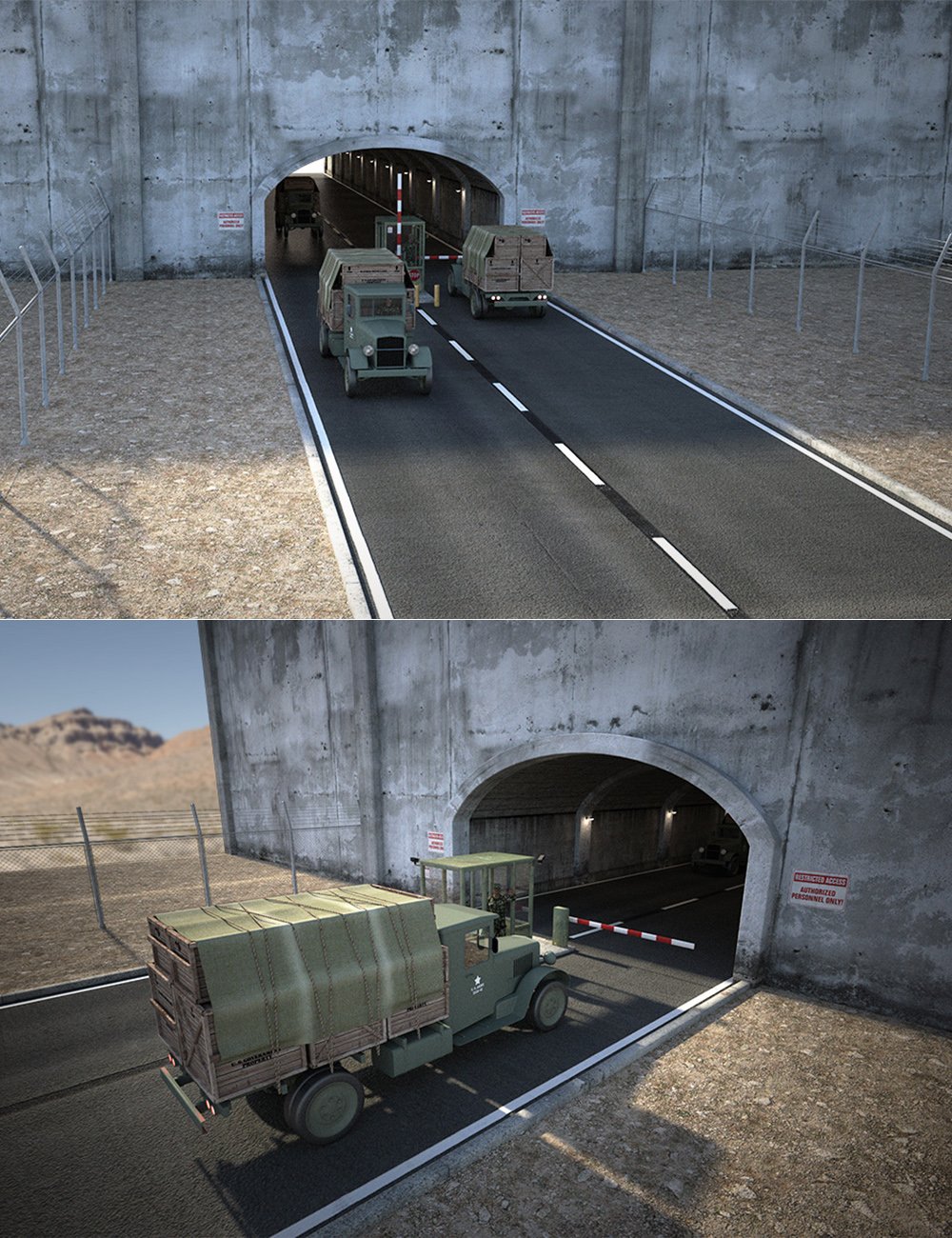 Military Tunnel by: , 3D Models by Daz 3D