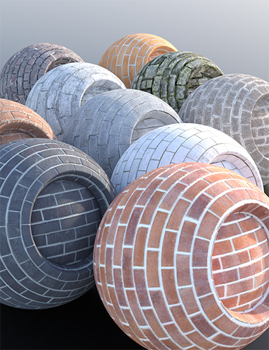 Brick Wall - Iray Shaders by: Dimidrol, 3D Models by Daz 3D
