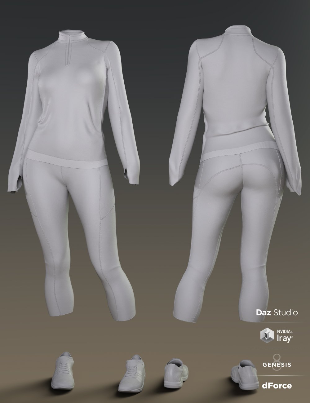 dForce Soccer Mom Outfit for Genesis 8 Female(s) by: Moonscape GraphicsNikisatezSade, 3D Models by Daz 3D