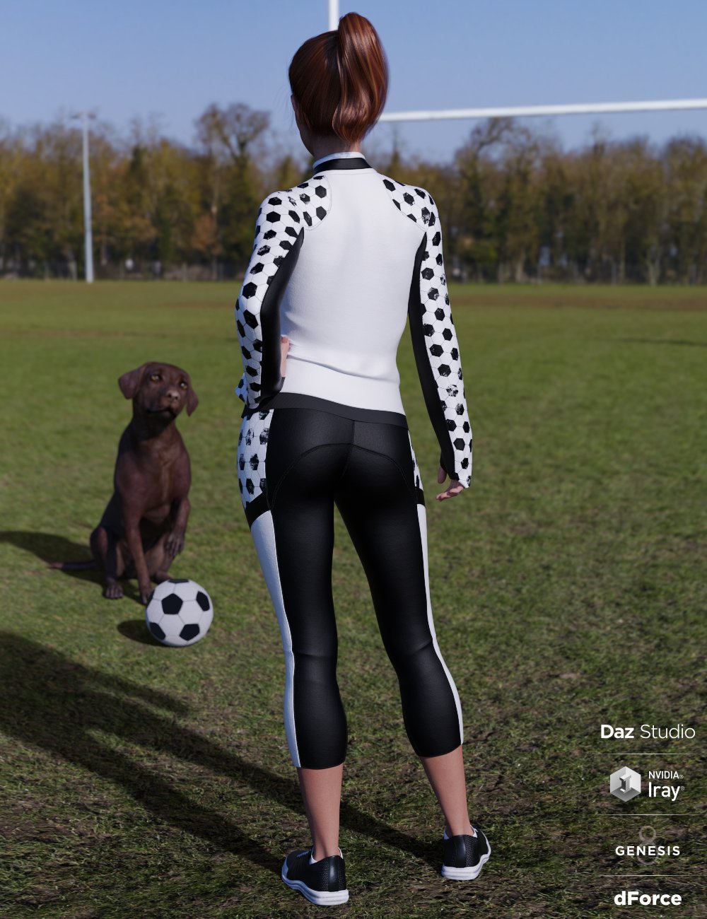 dForce Soccer Mom Outfit for Genesis 8 Female(s) by: Moonscape GraphicsNikisatezSade, 3D Models by Daz 3D