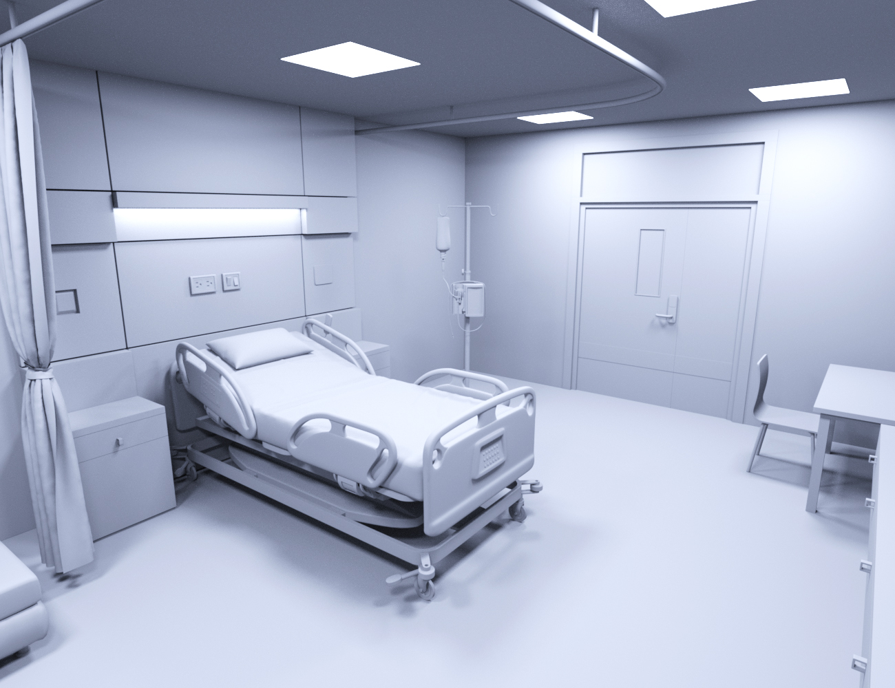 Modern Hospital Room by: Charlie, 3D Models by Daz 3D
