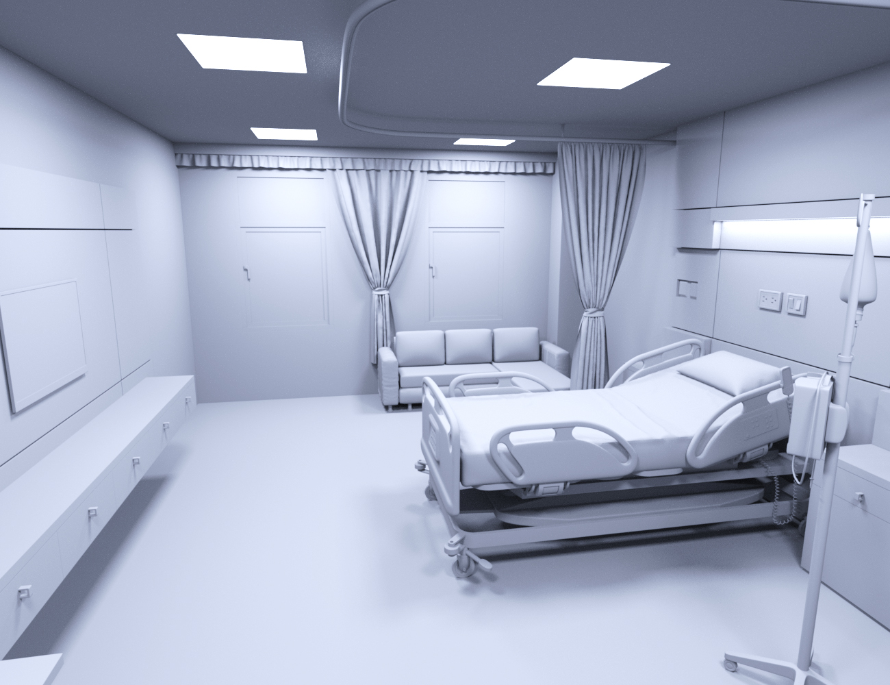 Modern Hospital Room by: Charlie, 3D Models by Daz 3D