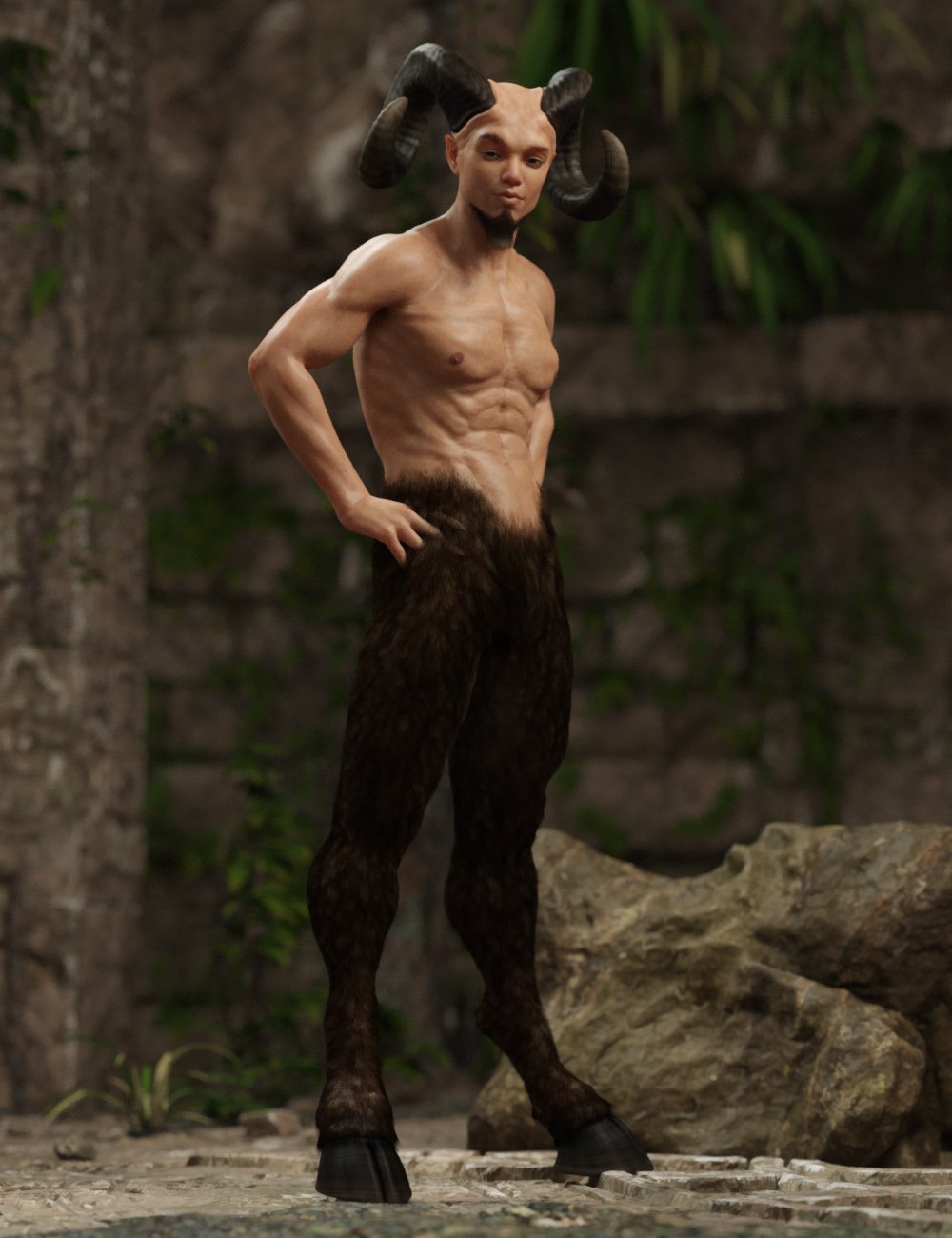 Satyr with dForce Hair for Genesis 8 Male by: RawArt, 3D Models by Daz 3D