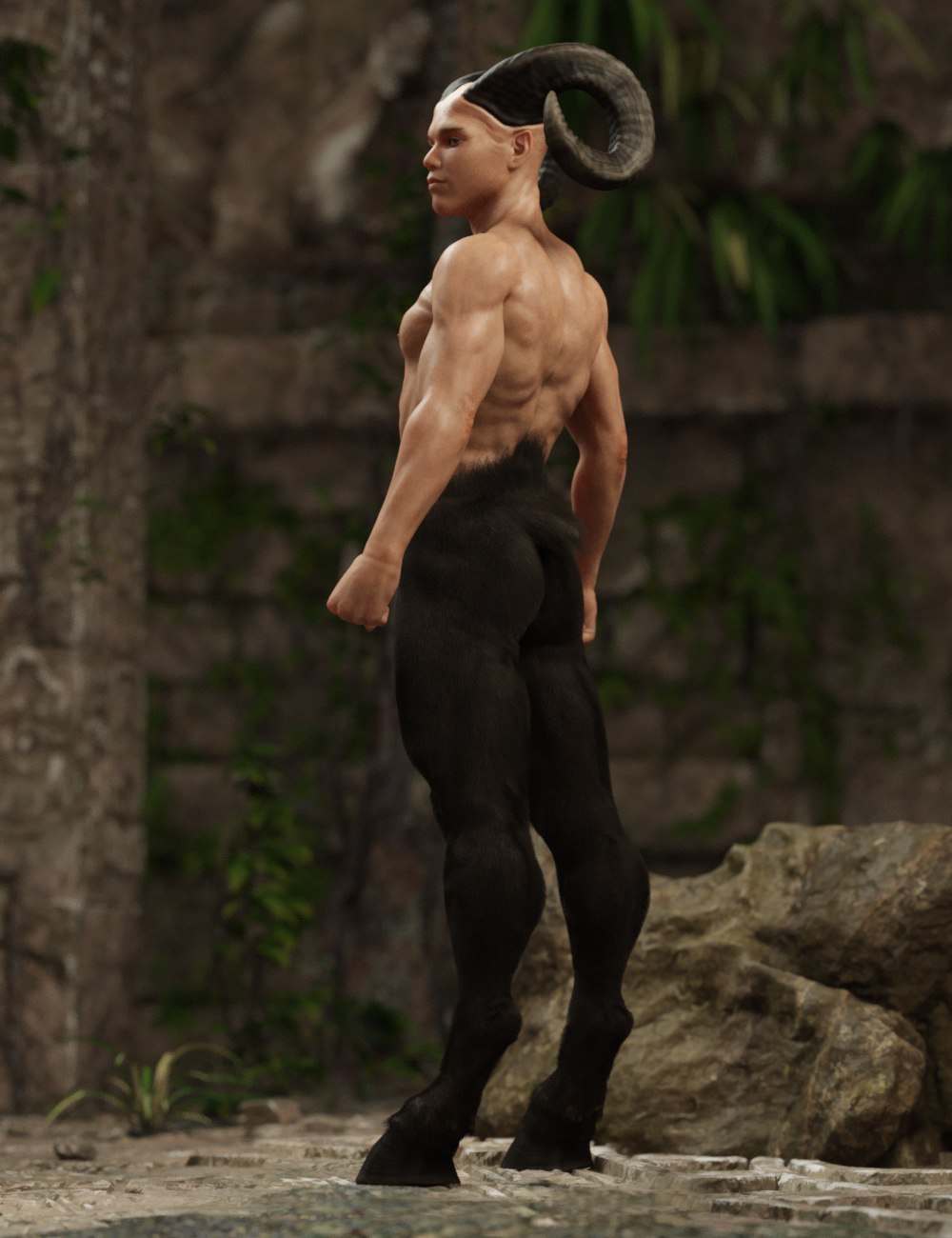 Satyr with dForce Hair for Genesis 8 Male by: RawArt, 3D Models by Daz 3D