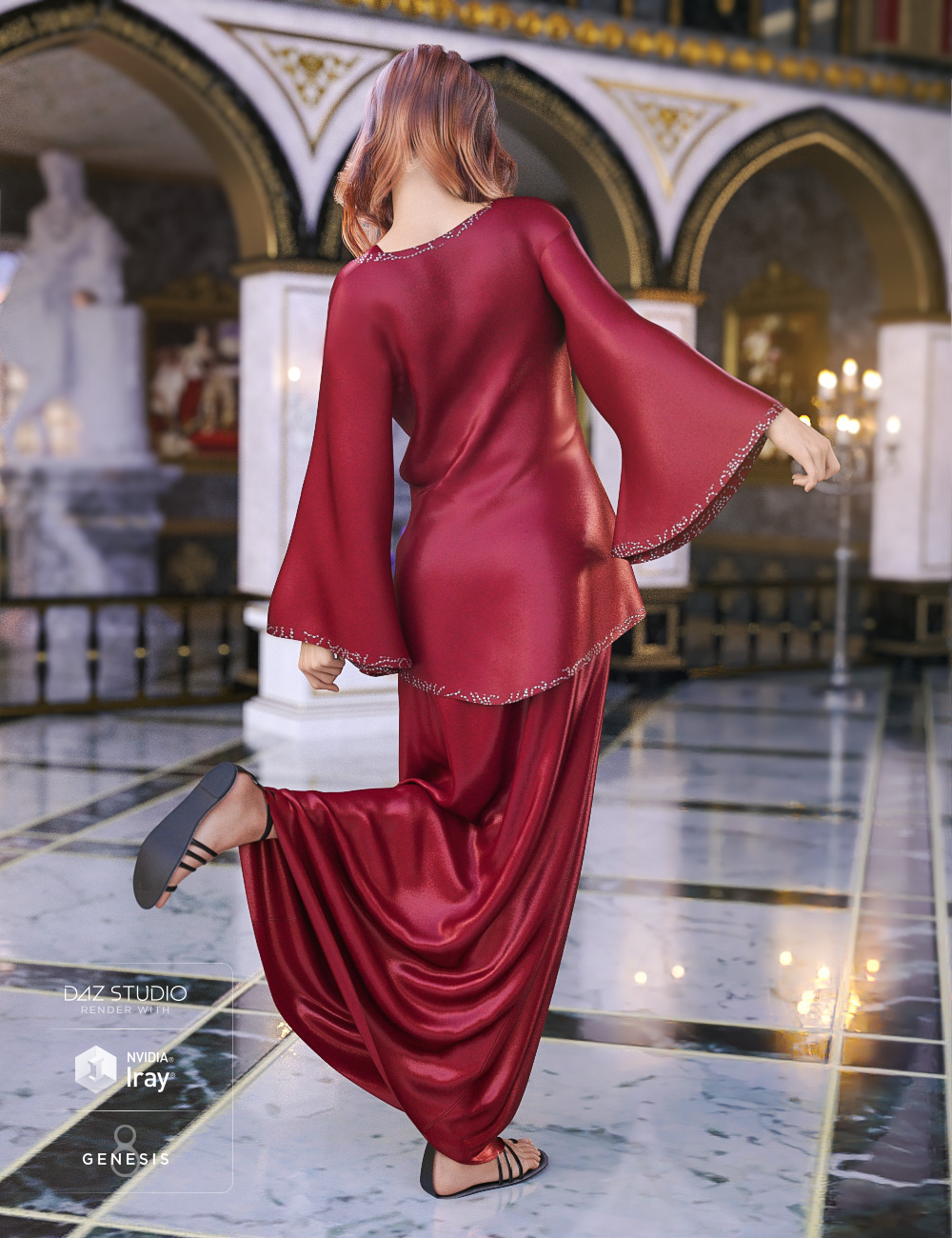 dForce Elegant Prestige Outfit for Genesis 8 Female(s) by: Moonscape GraphicsPoisenedLilySade, 3D Models by Daz 3D