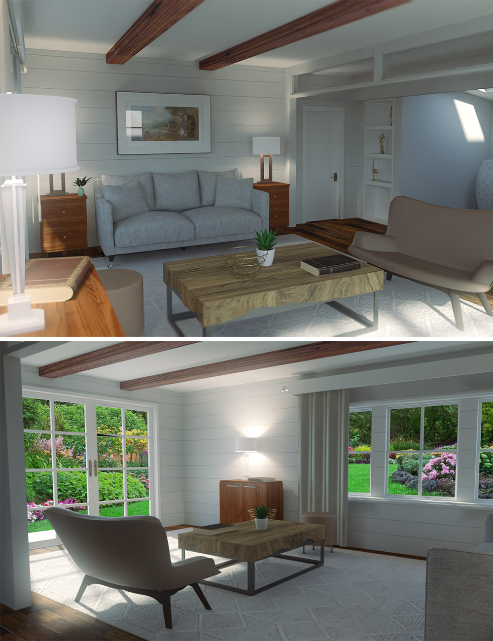 Cottage Living Room by: Digitallab3D, 3D Models by Daz 3D
