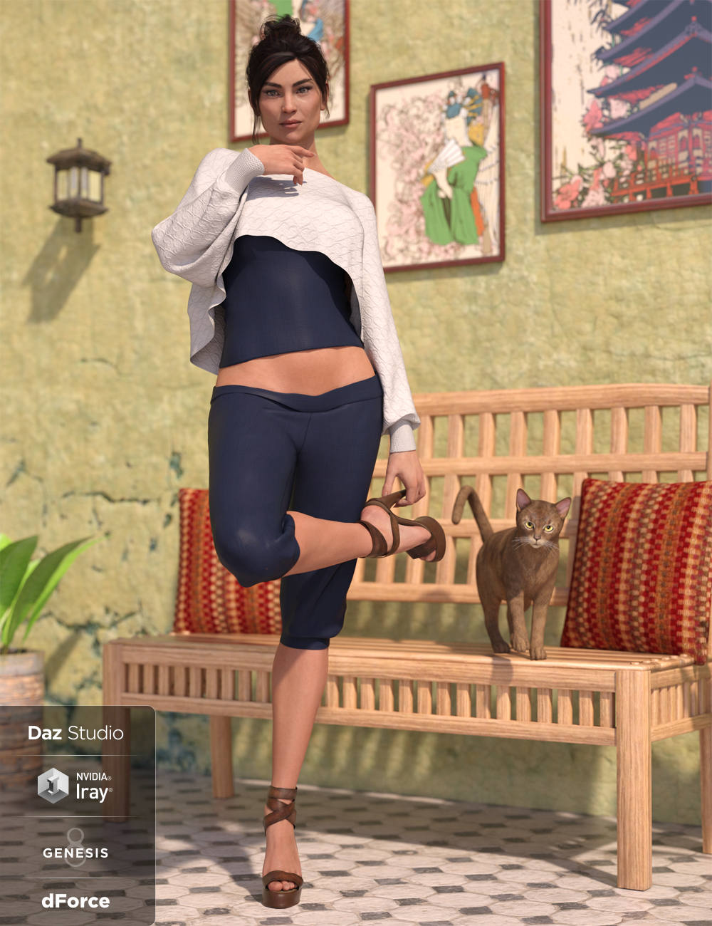 dForce Casual Chic Outfit Textures by: Sarsa, 3D Models by Daz 3D