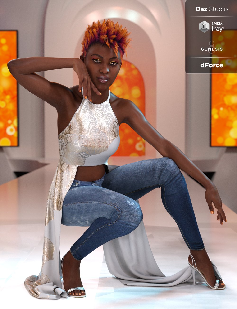 dForce Step It Up Outfit for Genesis 8 Female(s) by: NikisatezShox-Design, 3D Models by Daz 3D