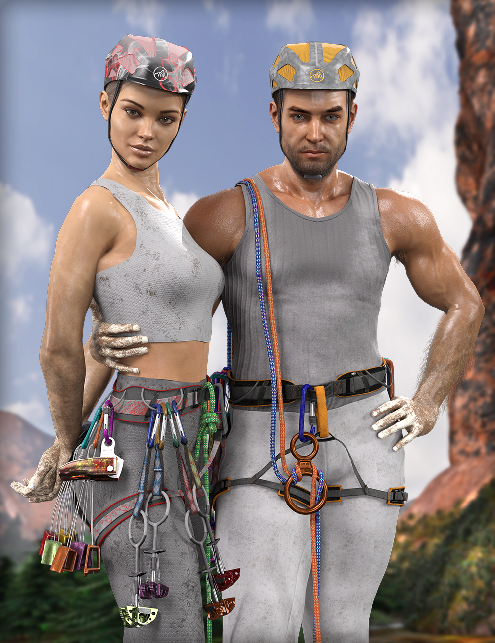 MDCH dForce Climb High Accessories for Genesis 3 and 8 by: MikeD, 3D Models by Daz 3D