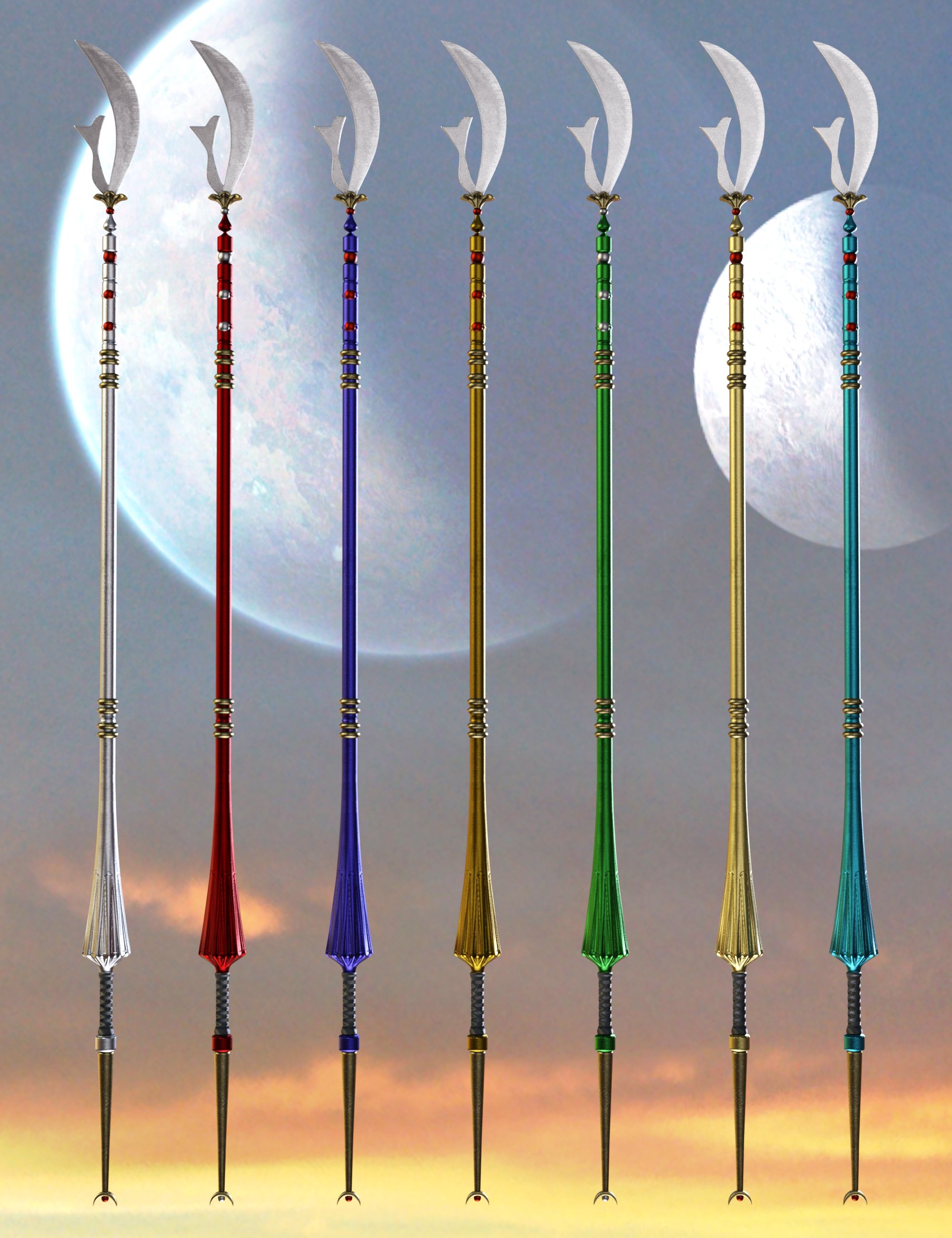 Celestial Moon Weapons Collection Celestial Moon Weapons Collection by: Britech, 3D Models by Daz 3D