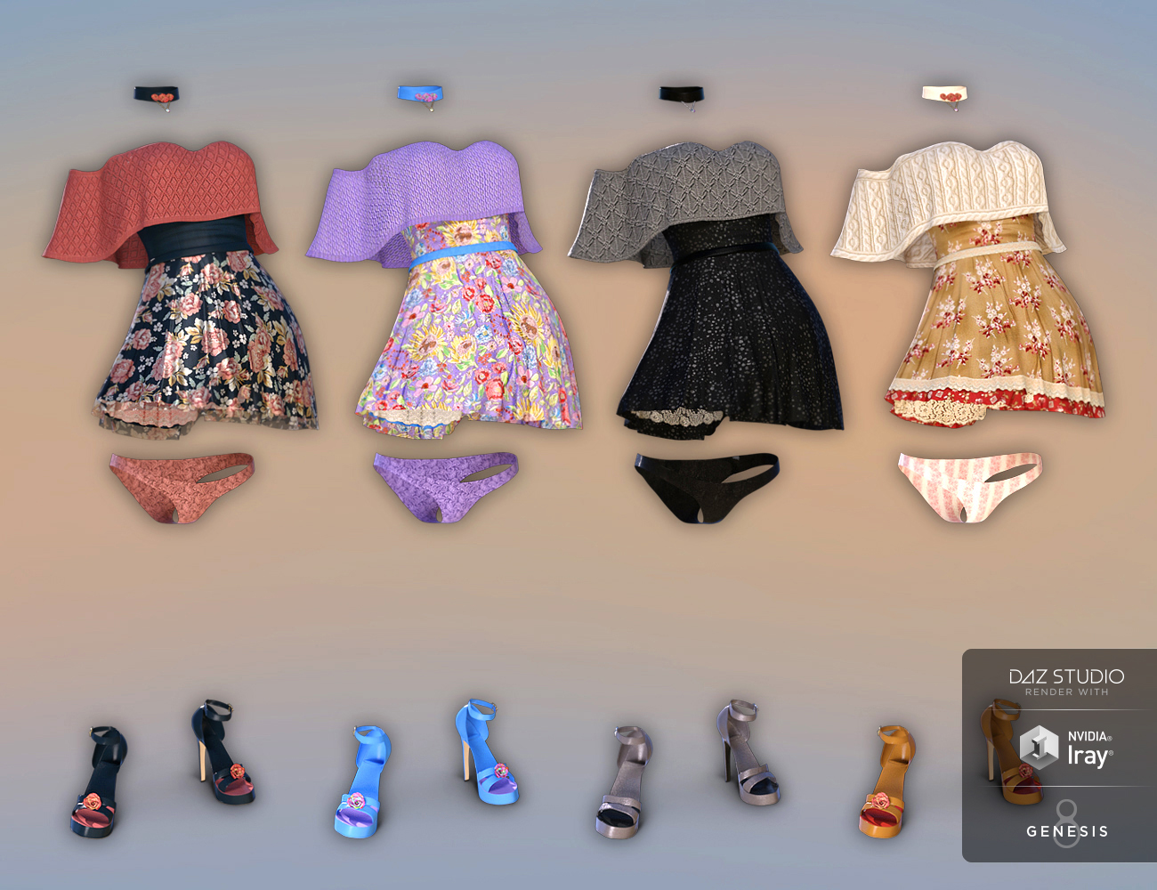 dForce Candy Kisses Outfit Textures by: Anna Benjamin, 3D Models by Daz 3D