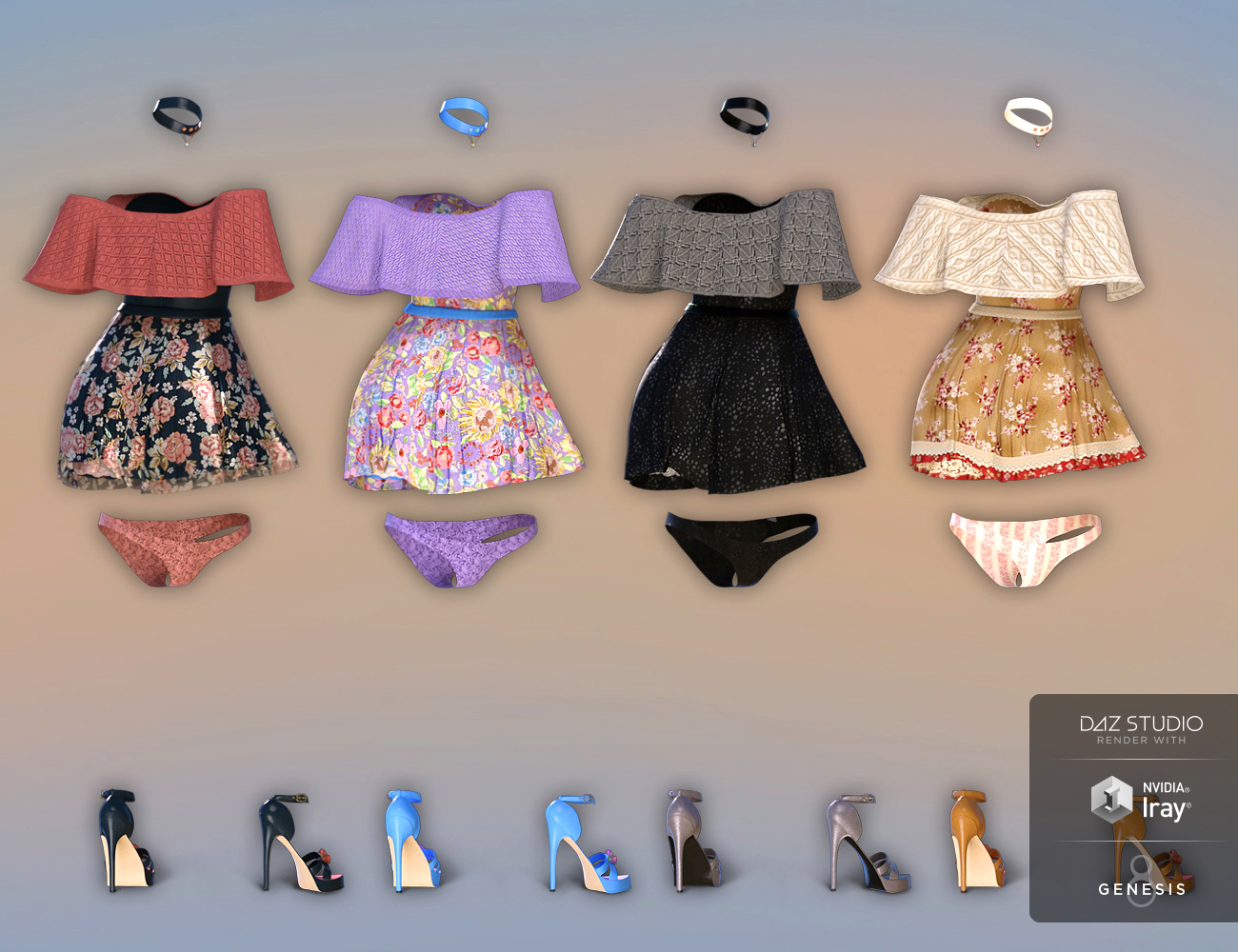 dForce Candy Kisses Outfit Textures by: Anna Benjamin, 3D Models by Daz 3D