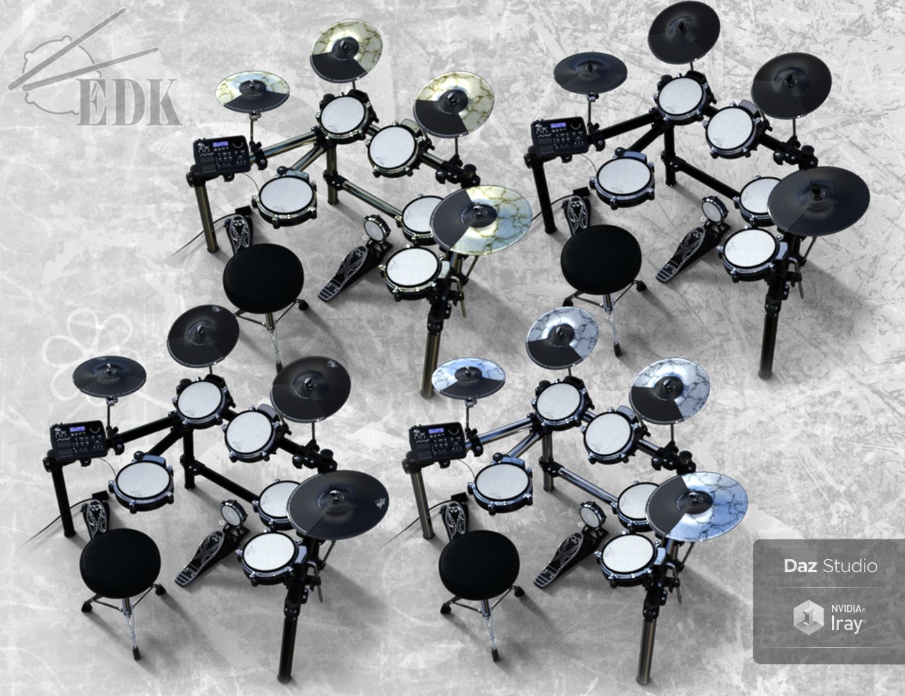 Electric Drum Kit by: Td3d, 3D Models by Daz 3D