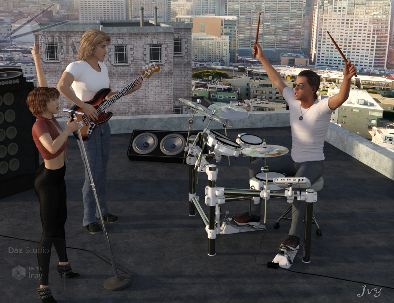 Electric Drum Kit Electric Drum Kit by: Td3d, 3D Models by Daz 3D