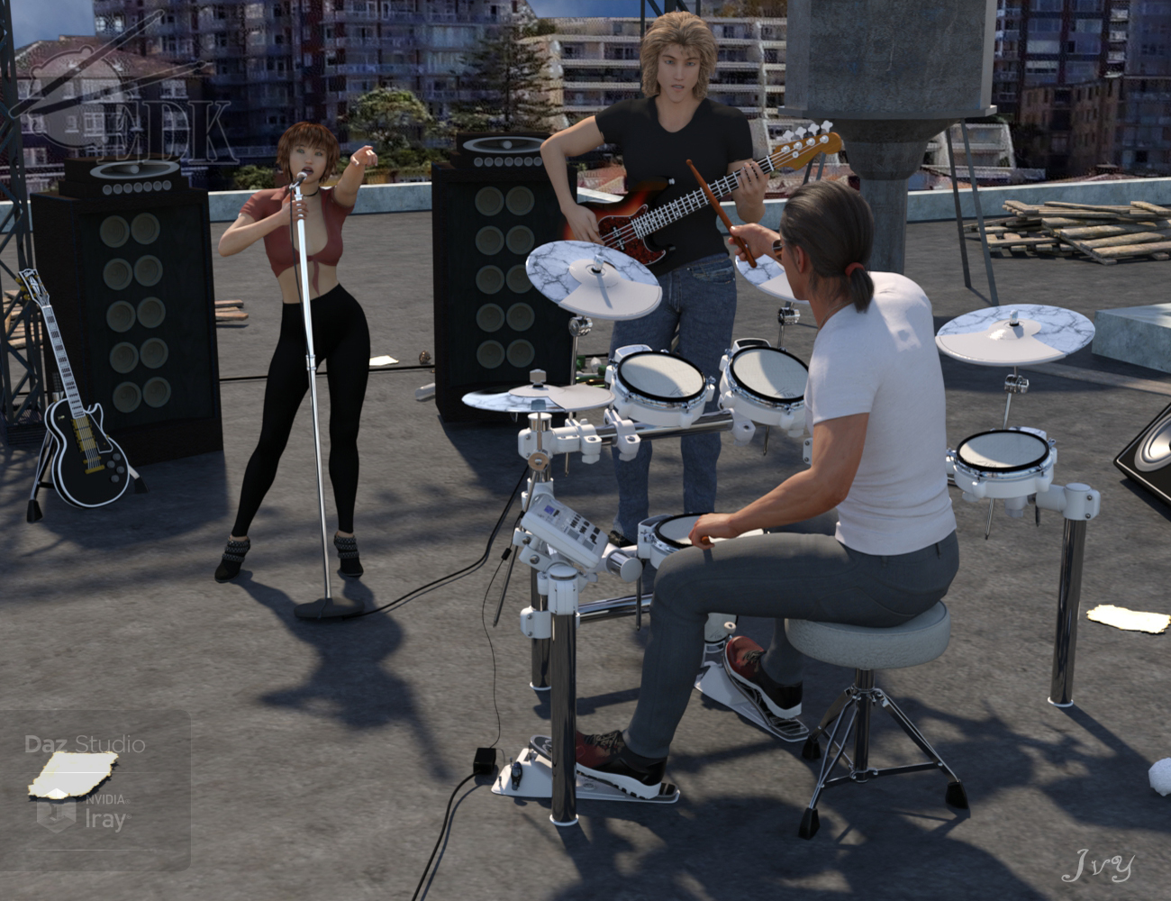 Electric Drum Kit by: Td3d, 3D Models by Daz 3D