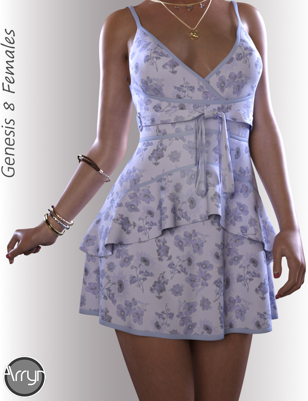 dForce Leah Candy Dress Outfit for Genesis 8 Female(s) | Daz 3D