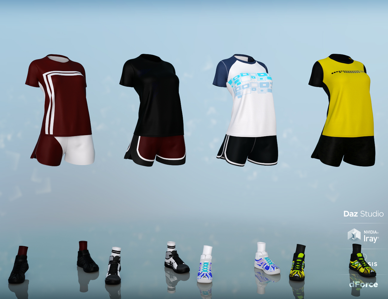 dForce Gym Class Outfit for Genesis 8 Females dForce Gym Class Outfit for Genesis 8 Females by: Nikisatez, 3D Models by Daz 3D