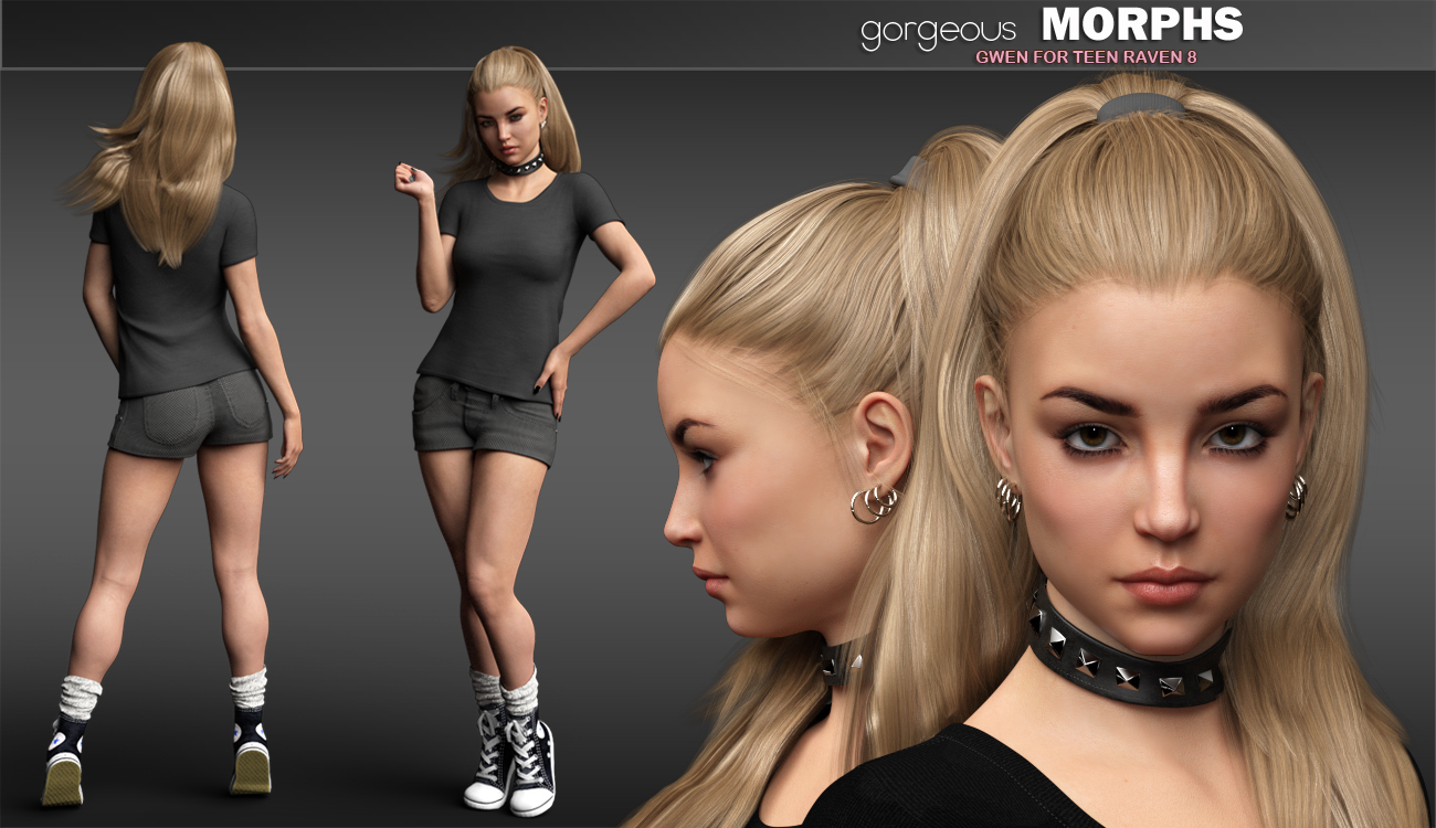 Gorgeous Morphs for Teen Raven 8 by: P3Design, 3D Models by Daz 3D