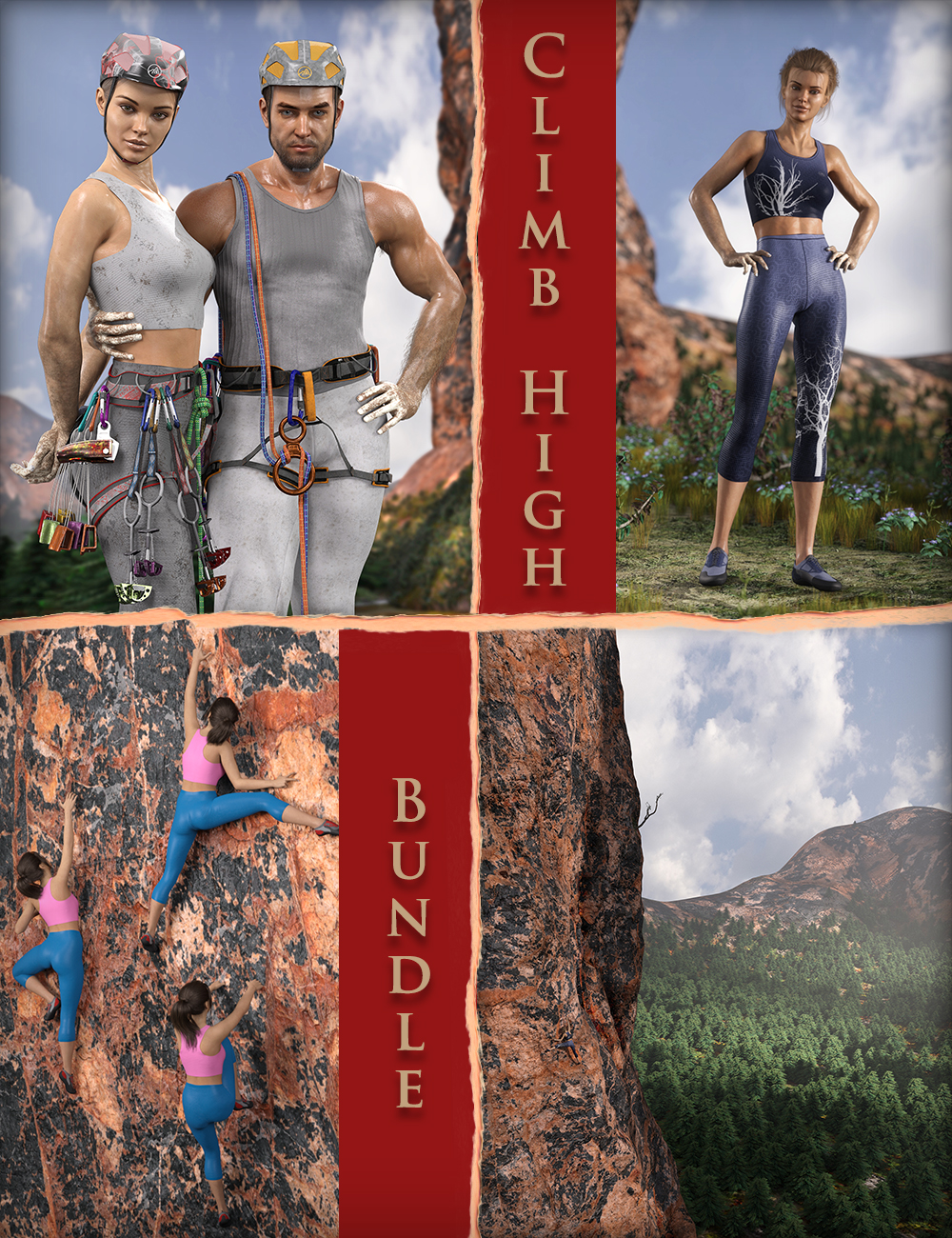 MDCH Climb High Bundle by: MikeD, 3D Models by Daz 3D