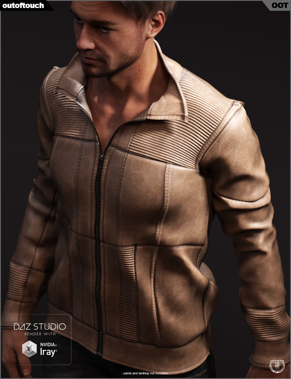 Vintage Leather Jacket for Genesis 8 Male(s) by: outoftouch, 3D Models by Daz 3D