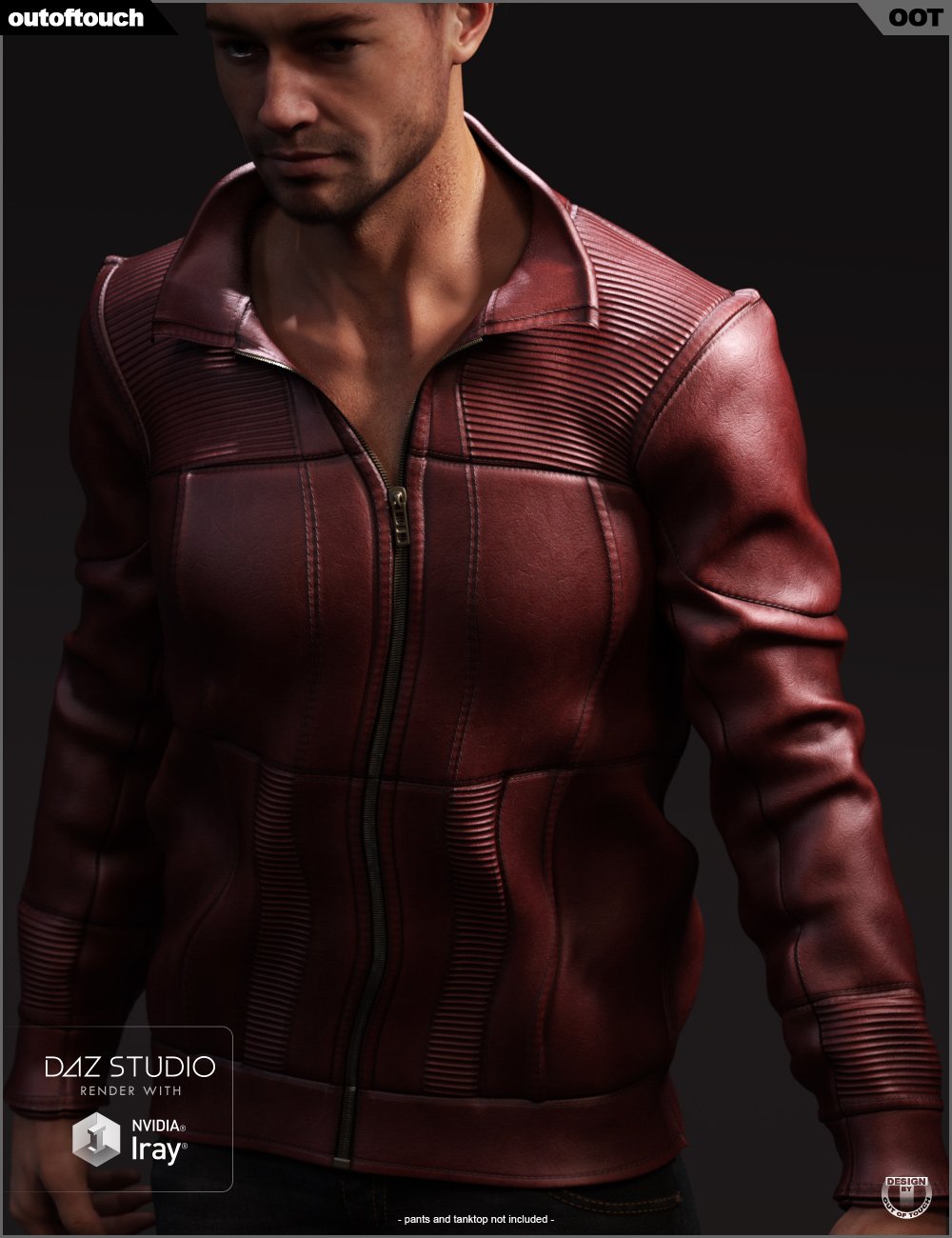 Vintage Leather Jacket For Genesis 8 Males Daz 3d 