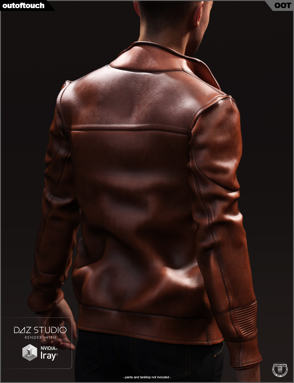 Vintage Leather Jacket for Genesis 8 Male(s) by: outoftouch, 3D Models by Daz 3D