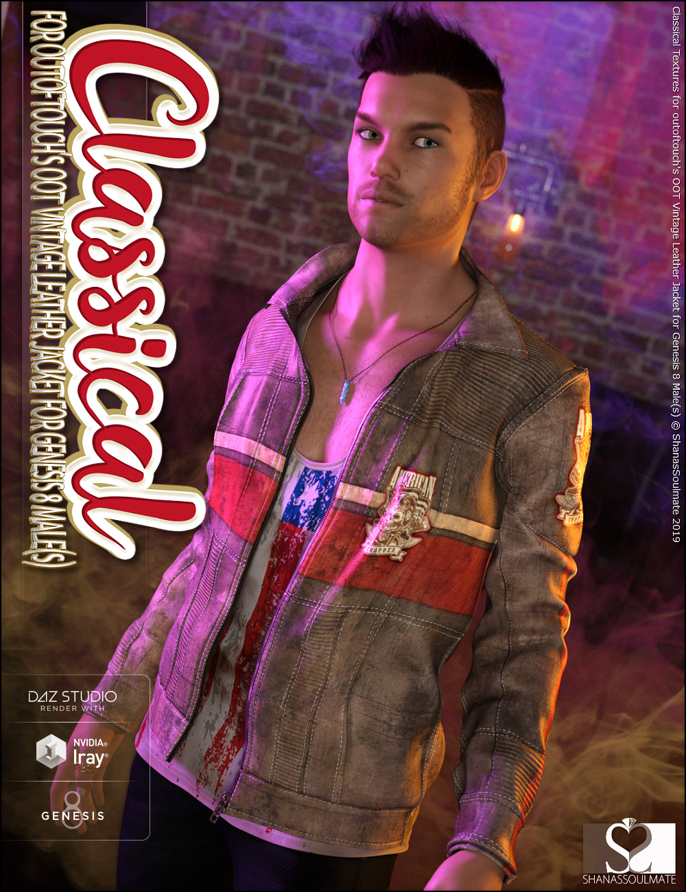 Vintage Leather Jacket Classical Textures by: ShanasSoulmate, 3D Models by Daz 3D