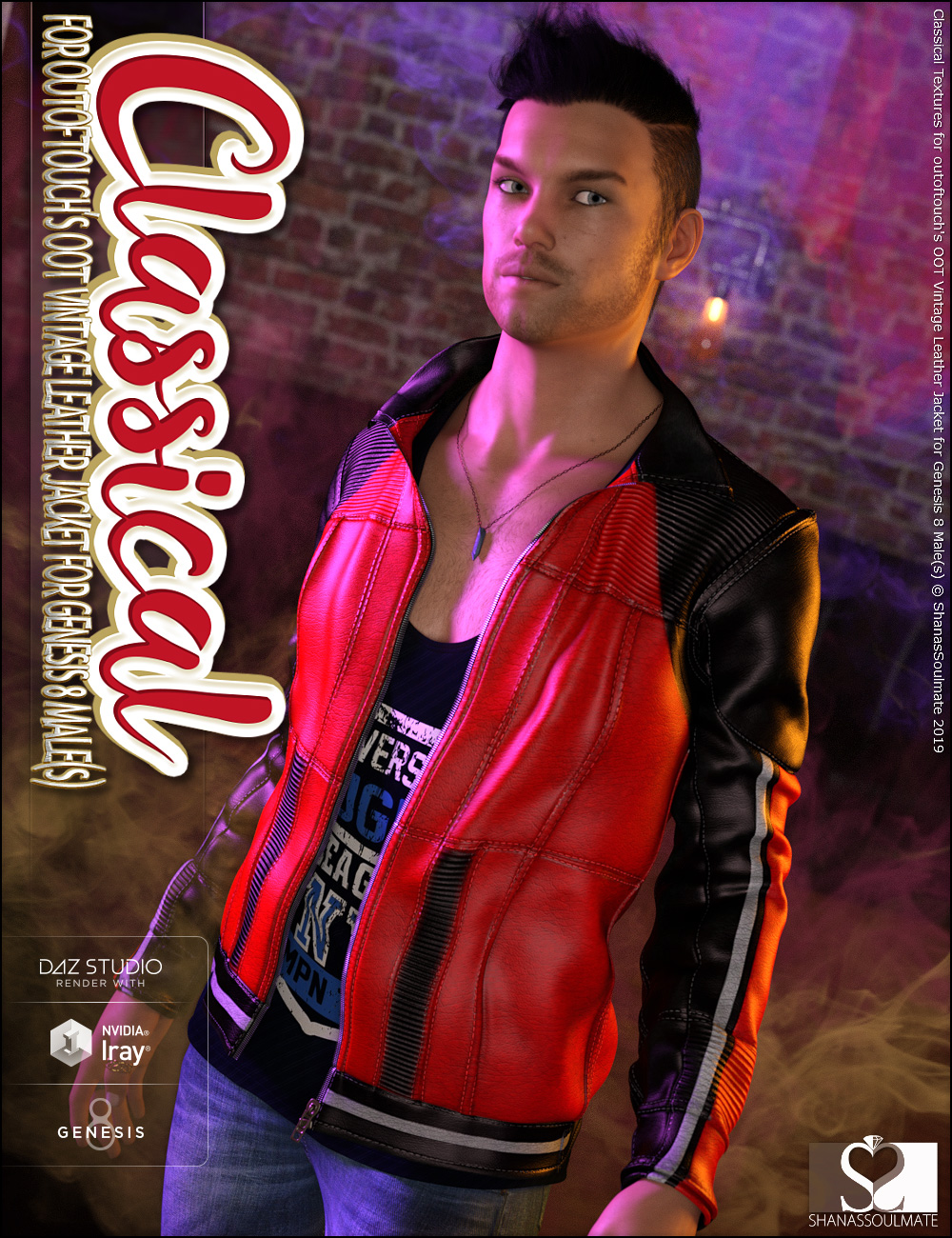 Vintage Leather Jacket Classical Textures by: ShanasSoulmate, 3D Models by Daz 3D