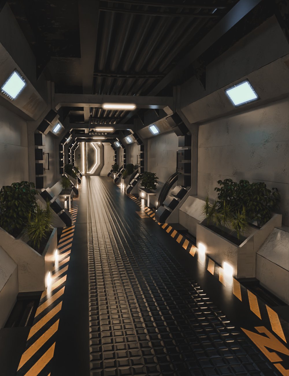 Modular Scifi Hallway by: Tesla3dCorp, 3D Models by Daz 3D