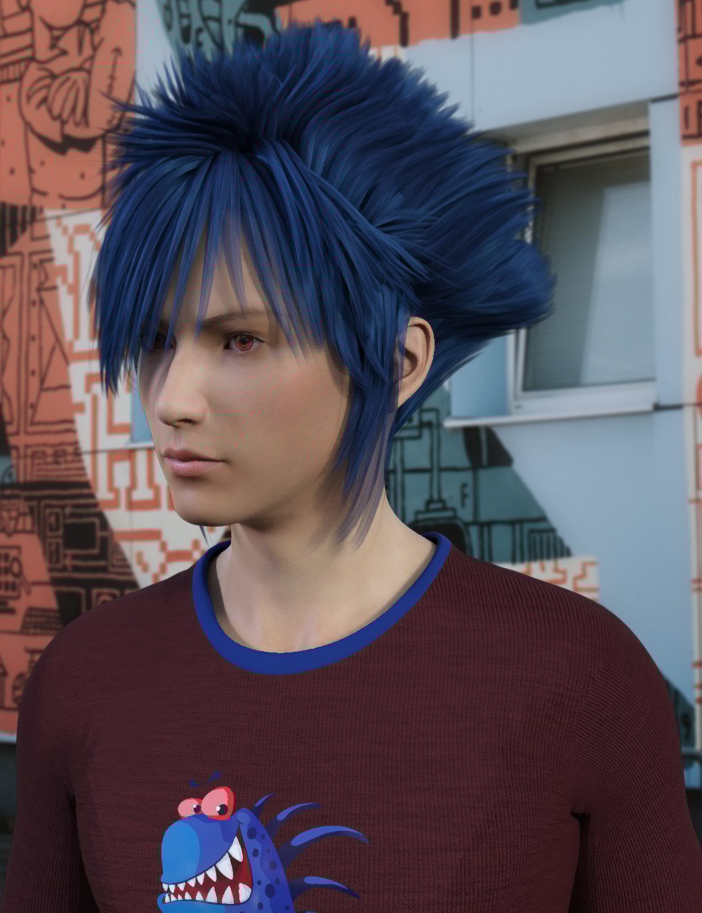Hiraku Hair for Genesis 8 Male(s)