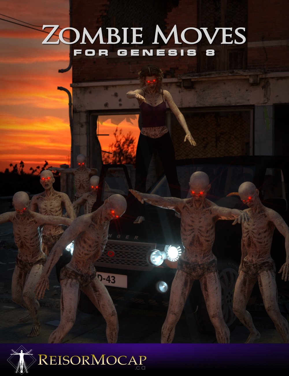 Zombie Moves For Genesis 8 by: Reisormocap, 3D Models by Daz 3D