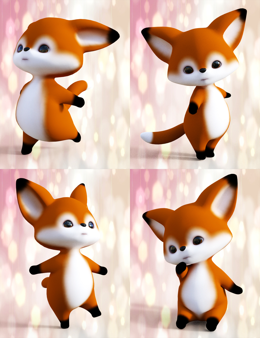 Little Fox Poses for Scamp The Fox by Lady Little Fox by: Muscleman, 3D Models by Daz 3D