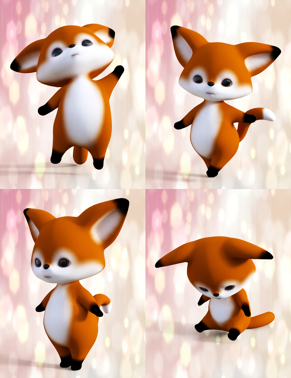 Little Fox Poses for Scamp The Fox by Lady Little Fox by: Muscleman, 3D Models by Daz 3D