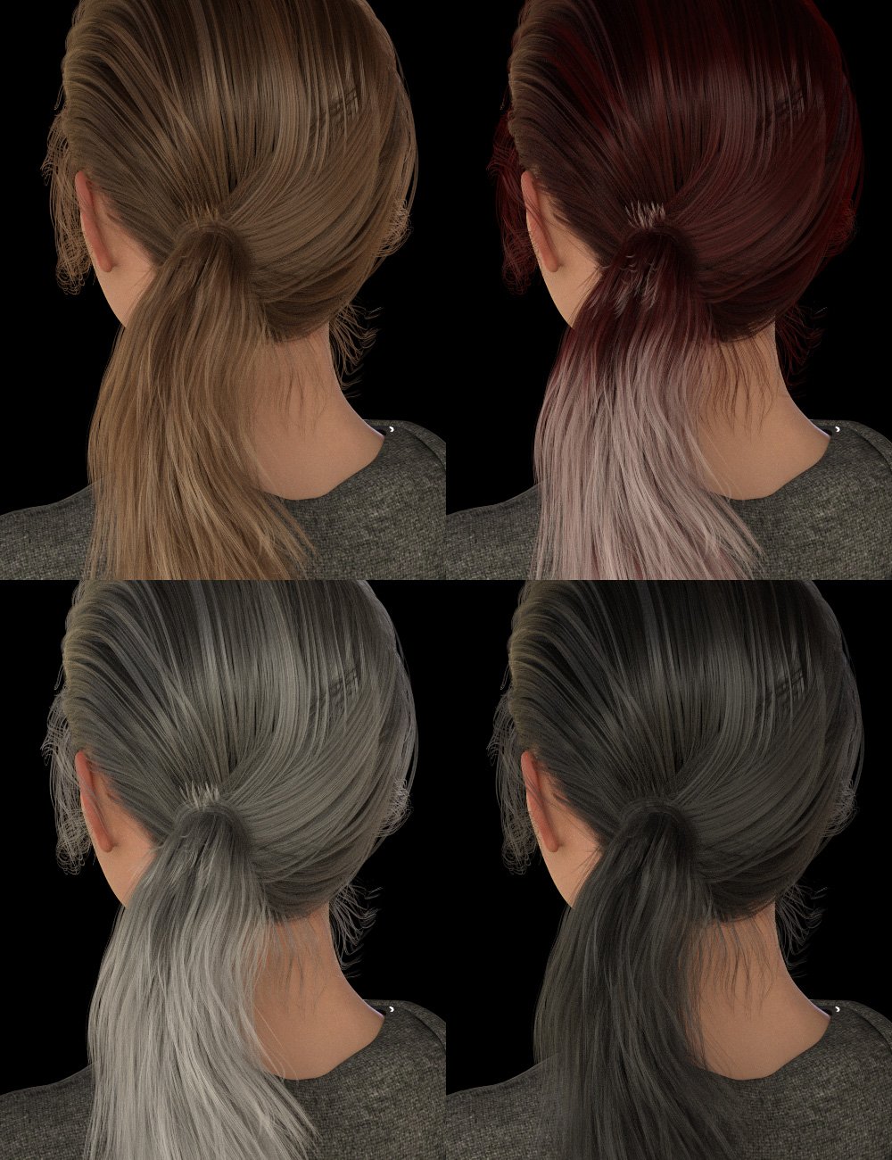 Colors for Summer Sidetail Hair Colors for Summer Sidetail Hair by: goldtassel, 3D Models by Daz 3D